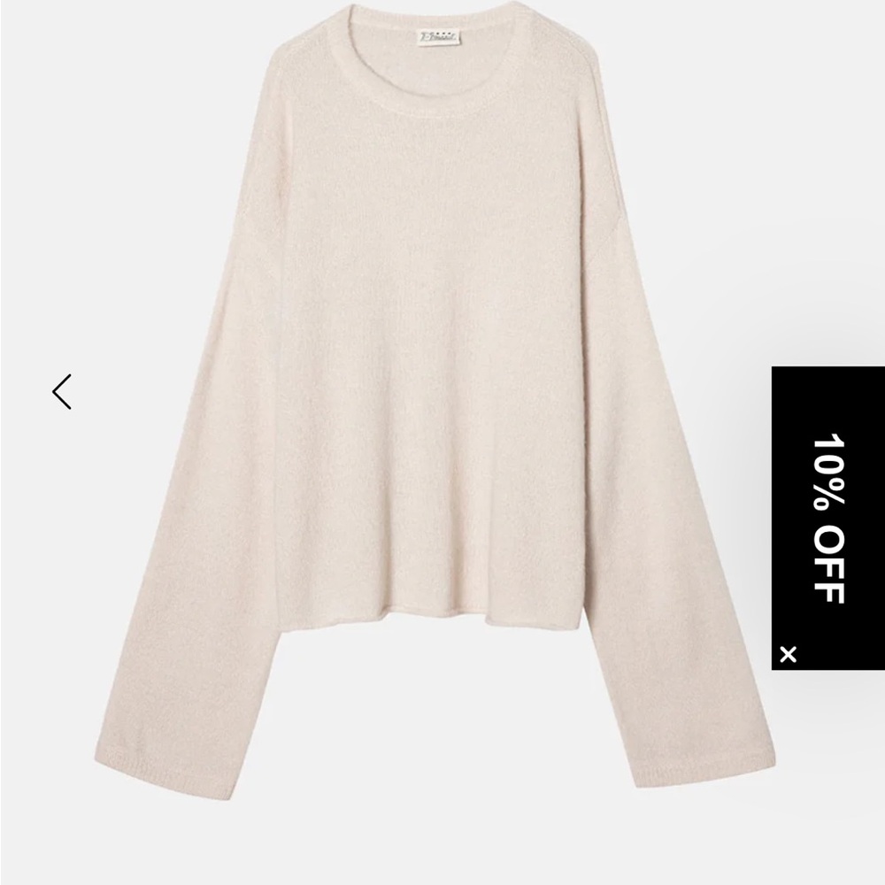 Cream Oversized Boxy Hoodie with Long Sleeves